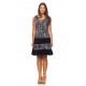 Frill dress black and white print mode Gitane