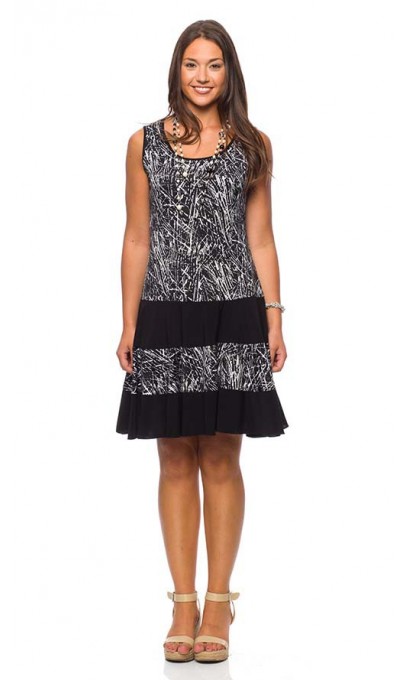 Frill dress black and white print mode Gitane