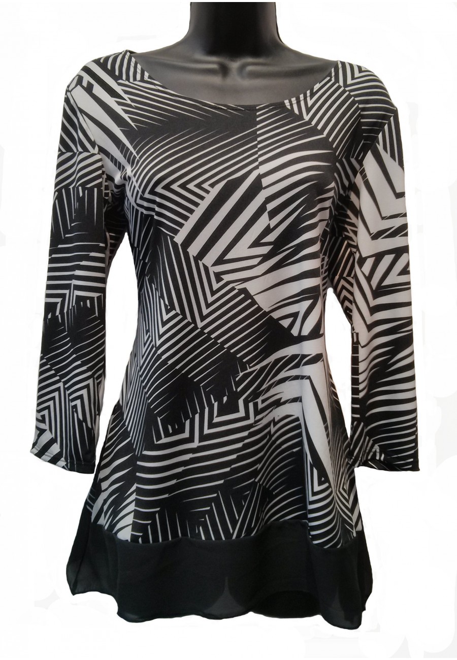 Print Top White and Black Fashion Collection Judy Logan - Boutique Isla ...