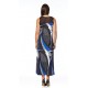 Robe longue combo Bleu Modes Gitane