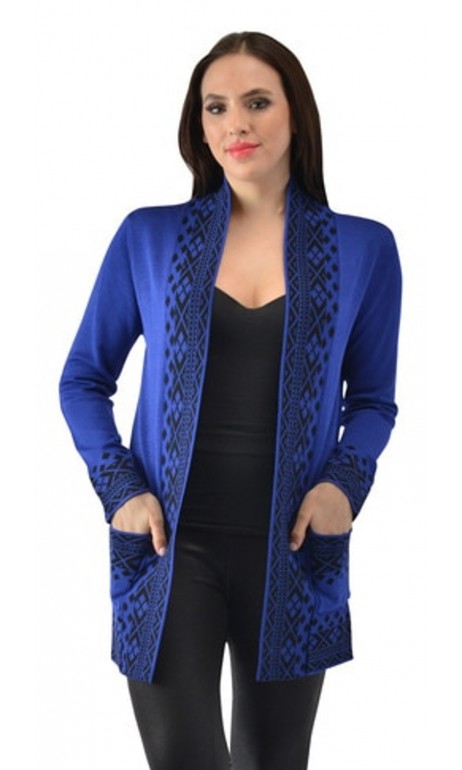 Cardigan lainage Bleu Royal