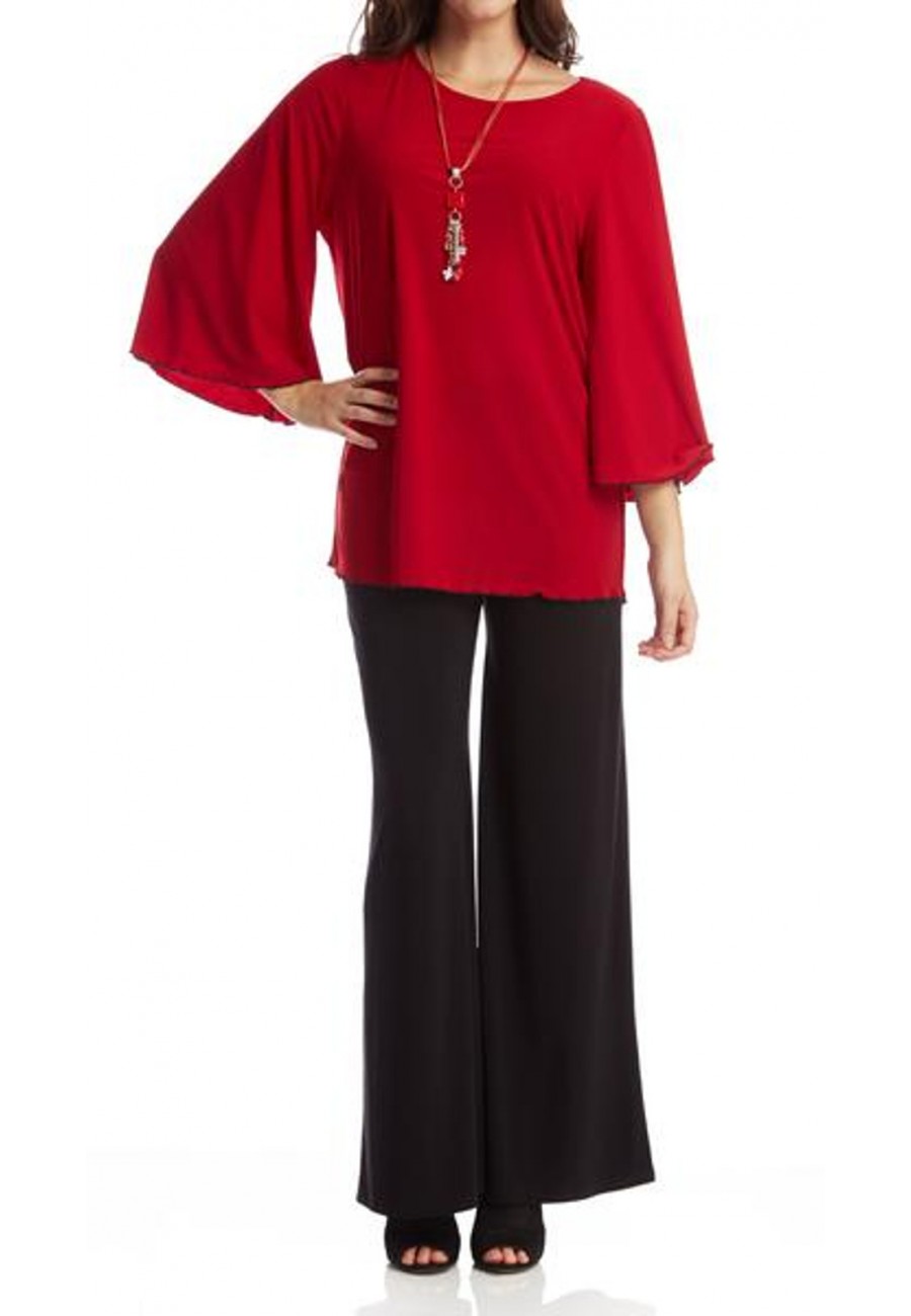 Charming lady's tunic in red Modes Gitane collection - Boutique Isla Mona
