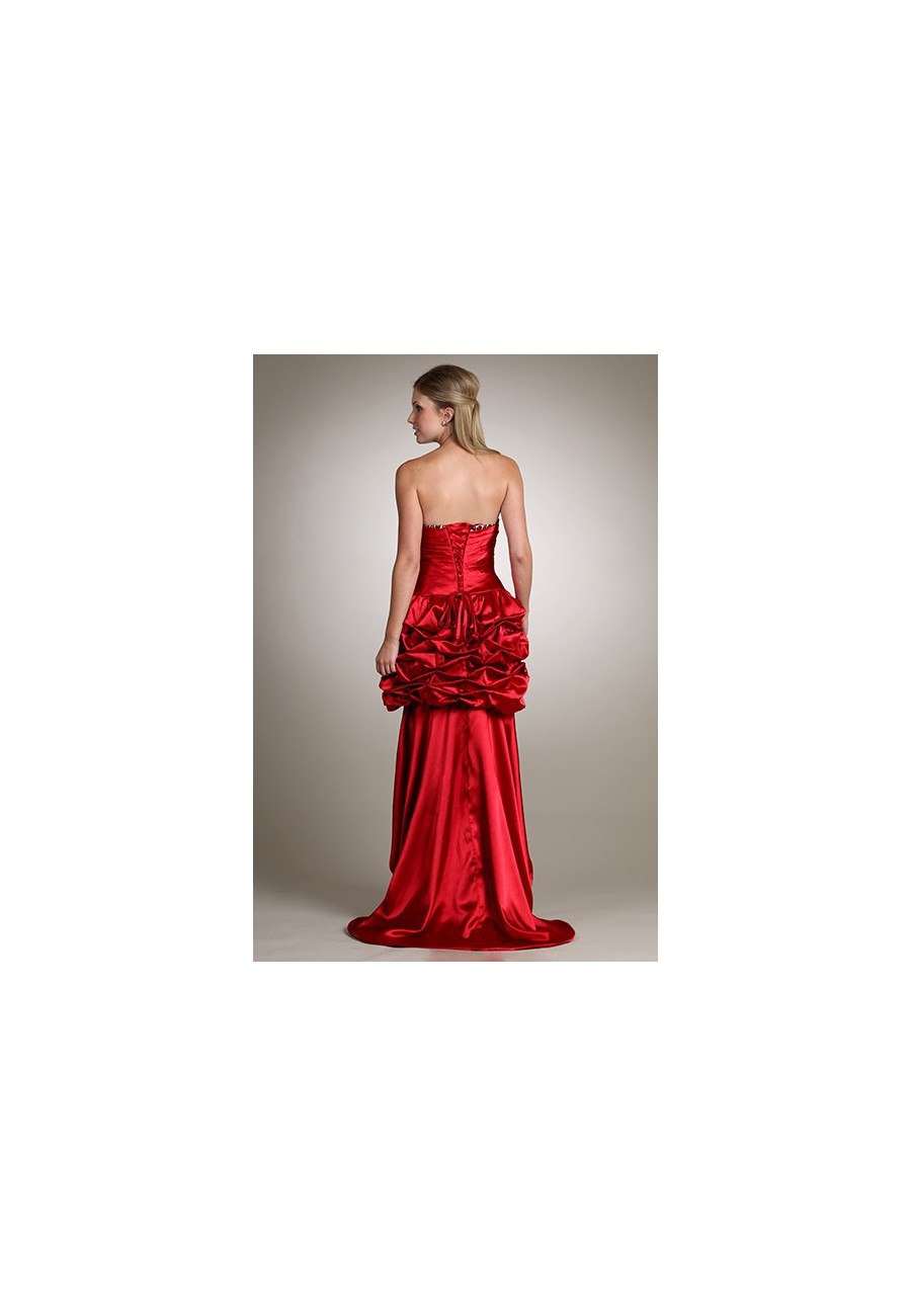 Robes  Robes de Bal  robe courte en satin rouge et lÃ©opard avec ...