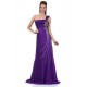 Robe longue de satin mauve appliqué paillette papillon 