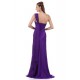 Robe longue de satin mauve appliqué paillette papillon 