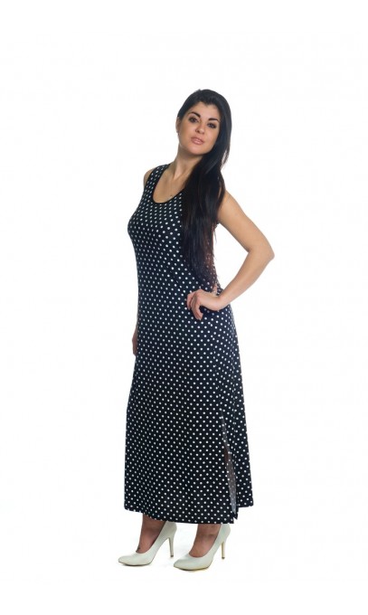 Long Gypsy dress Modes actuelle Gitane dots print