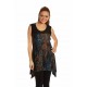 Sleeveless tunic blue leopard print with pointe